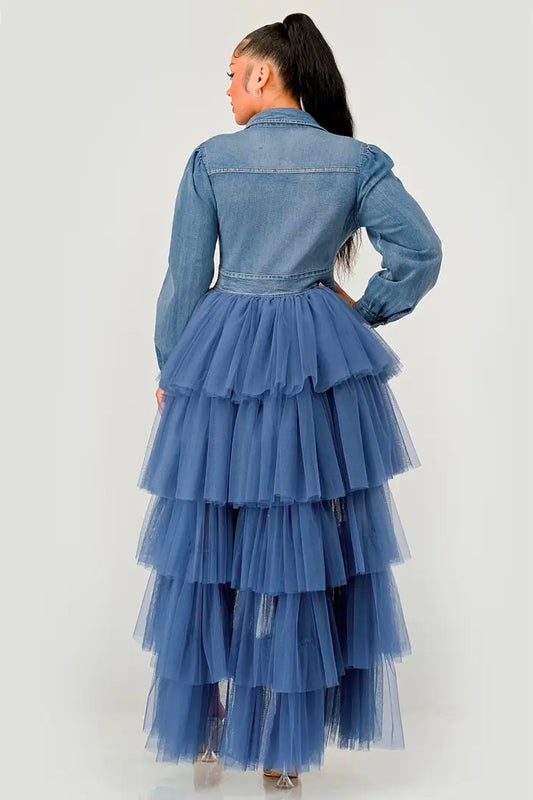 Denim Tulle Dress