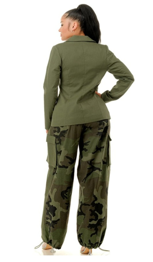 Camo Blazer Set