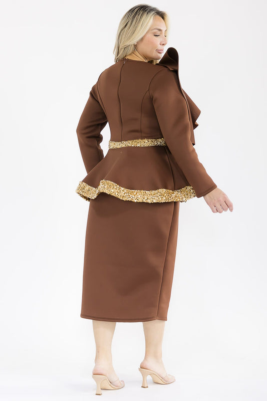 Ruffle Peplum Skirt Set